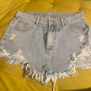 Ripped cutoff denim shorts size LG